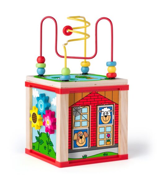 Woody didaktická kostka malá s magickými kolečky