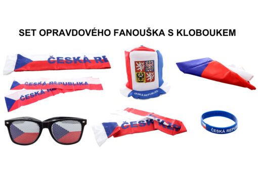 Fandící set Česká republika s kloboukem