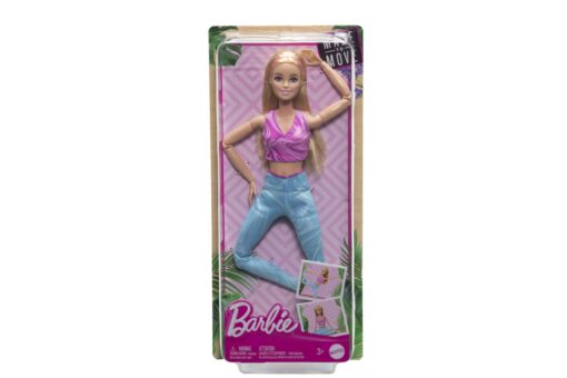 Mattel Barbie v pohybu - Blondýnka s modrých legínách