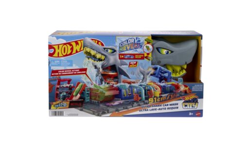 Hot Wheels City Color Reveal automyčka se žralokem