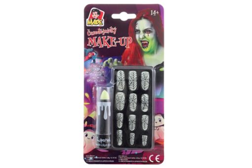 Halloweenský doplněk - nehty + rtěnka