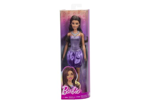 Barbie modelka - fialové šaty s balonovou sukní