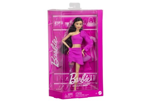 Barbie Deluxe modelka - šaty s růží