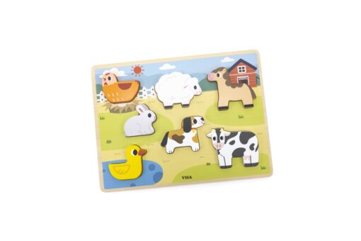 Dřevěné puzzle - farma