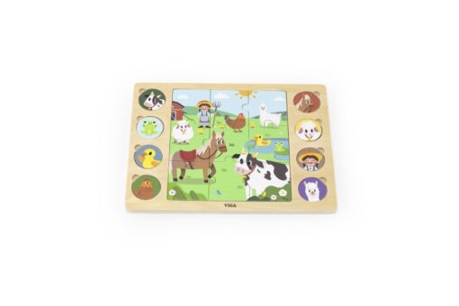 Dřevěné puzzle zvířátka 9 dílků