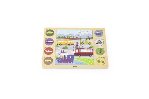 Dřevěné puzzle doprava 9 dílků