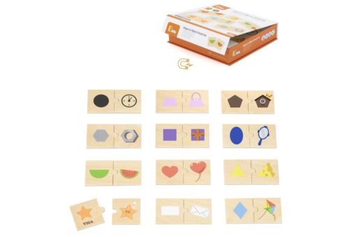 Dřevěné puzzle dvojice - tvary