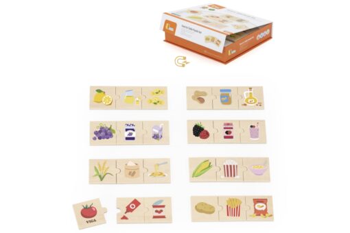 Dřevěné puzzle trojice - jídlo