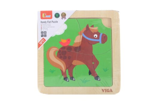 Dřevěné puzzle 4 dílky - kůň