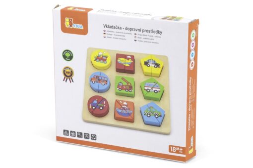 Dřevěné puzzle vkládačka - doprava v české krabici