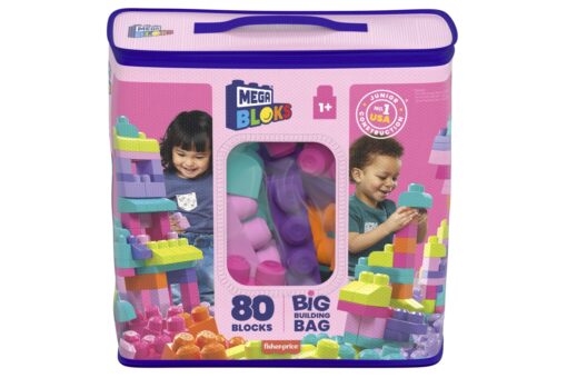 Mega bloks velký pytel kostek - růžový (80)