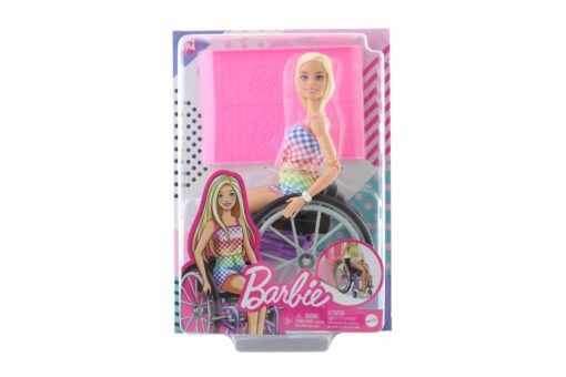 Mattel Barbie Modelka na invalidním vozíku v kostkovaném overalu