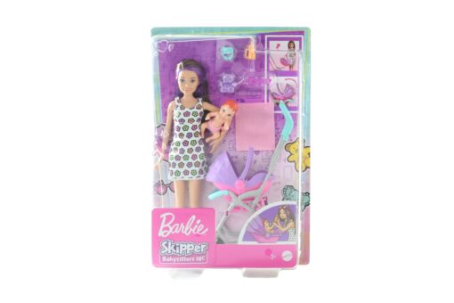 Barbie Chůva herní set Kočárek