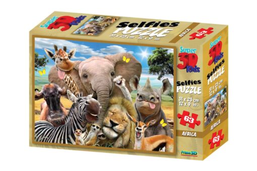 Puzzle 3D - Smějící se africká zvířata