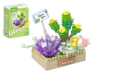 Stavebnice mini KOCO Květinové aranžmá sukulentů plast 232 dílků v krabičce 11x15x6cm