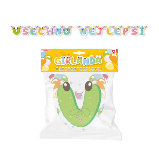 Papírová girlanda Všechno nejlepší - zelená