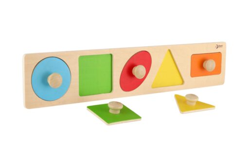 Dřevěná vkládačka 5 ks geometrické tvary pro nejmenší