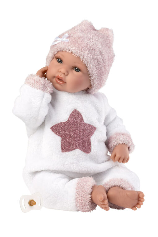 Llorens 63648 NEW BORN - realistická panenka miminko se zvuky a měkkým látkovým tělem-36 cm
