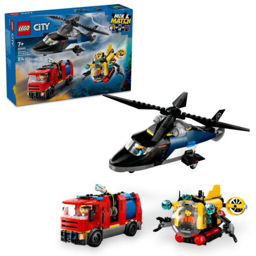Remix: Helikoptéra, hasičský vůz a ponorka